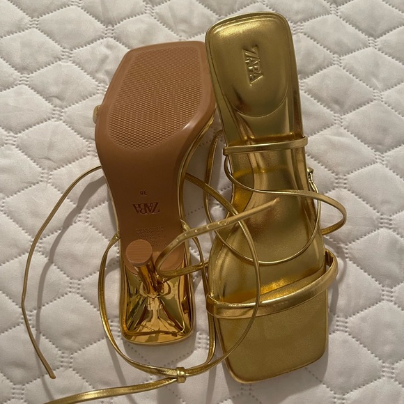 Gold Zara high heel sandal - Picture 3 of 4